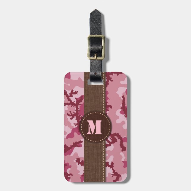 Étiquette À Bagage Camouflage rose (Devant Vertical)