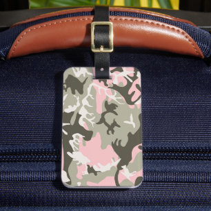 Étiquette À Bagage Camouflage rose et vert, Militaire, Armée