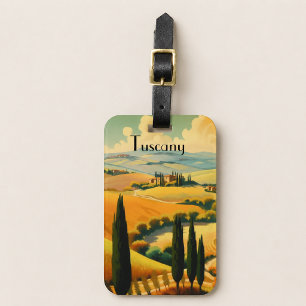 Étiquette À Bagage Campagne toscane vintage Texte personnalisé