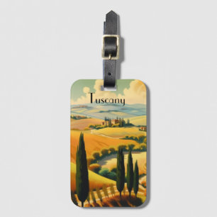 Étiquette À Bagage Campagne toscane vintage Texte personnalisé