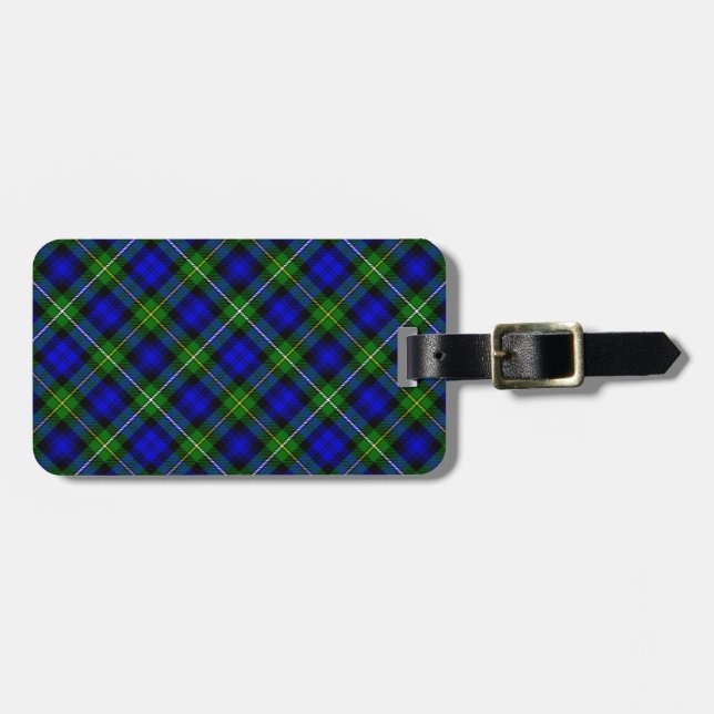 Étiquette À Bagage Campbell tartan bleu vert plaid