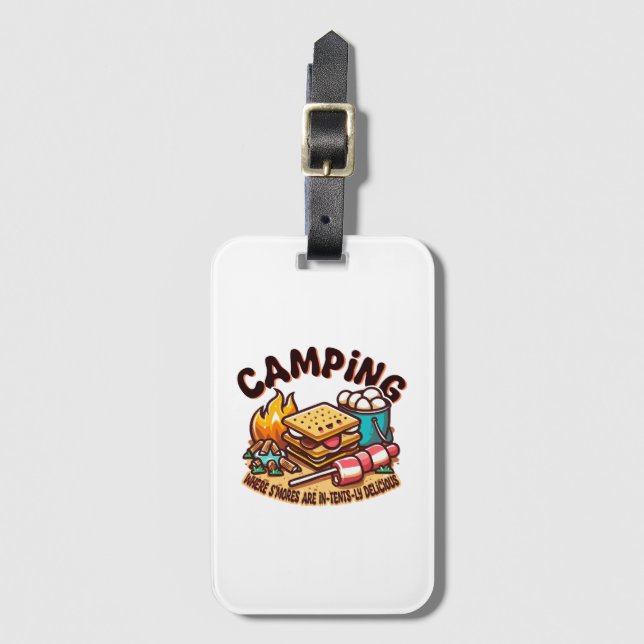 Étiquette À Bagage campement s'mores (Devant Vertical)