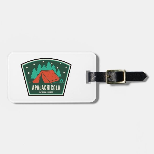 Étiquette À Bagage Camping dans la forêt nationale d'Apalachicola (Devant horizontal)