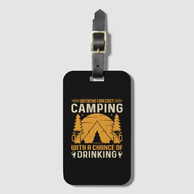 Étiquette À Bagage Camping et boisson (Devant Vertical)