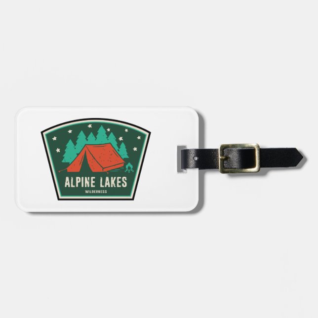 Étiquette À Bagage Camping sauvage des lacs alpins (Devant horizontal)