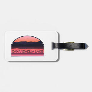Étiquette À Bagage Canandaigua Lake New York Red Sunrise