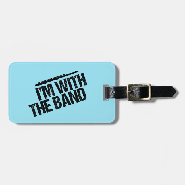 Étiquette À Bagage Cannelure drôle je suis avec la bande (Devant horizontal)