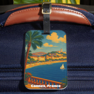 Étiquette À Bagage Cannes France Côte d'Azur Vintage