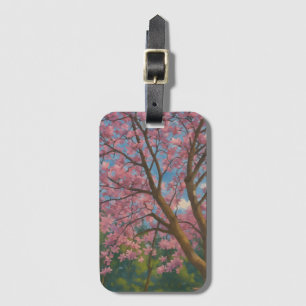 Étiquette À Bagage Canopée de printemps - Arbre en fleurs et peinture