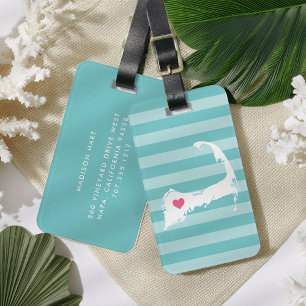 Étiquette À Bagage Cape Cod Heart   Ville natale