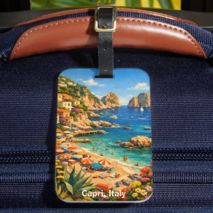 Étiquette À Bagage Capri Italie Plage de Marina Piccola Vintage