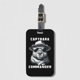 Étiquette À Bagage Capybara avec lunettes de soleil Capy Commandant