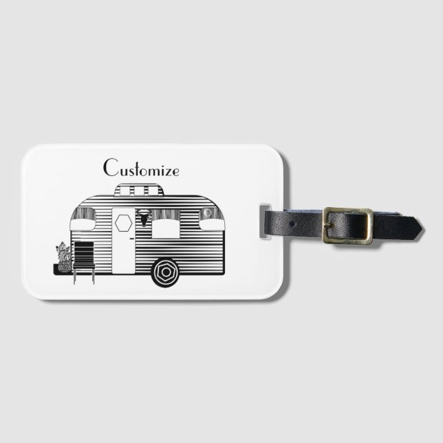 Étiquette À Bagage Caravane Camper Traveller Thunder_Cove (Devant Horizontal)