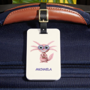 Étiquette À Bagage Caricature adorable Axolotl Personnalisé