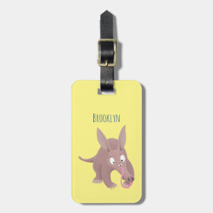 Étiquette À Bagage Caricature amusante de Aardvark