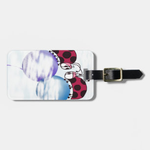 Étiquette À Bagage Caricature De Ladybug Et Ballons Colorés