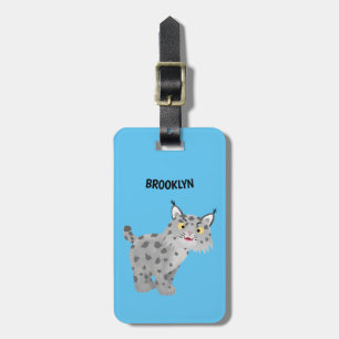 Étiquette À Bagage Caricature de lynx de lynx de lynx