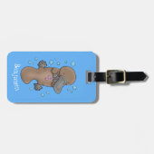Étiquette À Bagage Caricature de platypus bébé très heureuse (Devant horizontal)