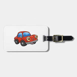 Étiquette À Bagage Caricature de voiture Red Funny - Choisir la coule