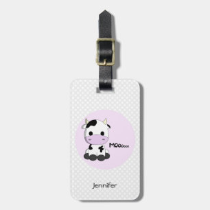 Étiquette À Bagage Caricature pour enfants de vaches de Cute kawaii é
