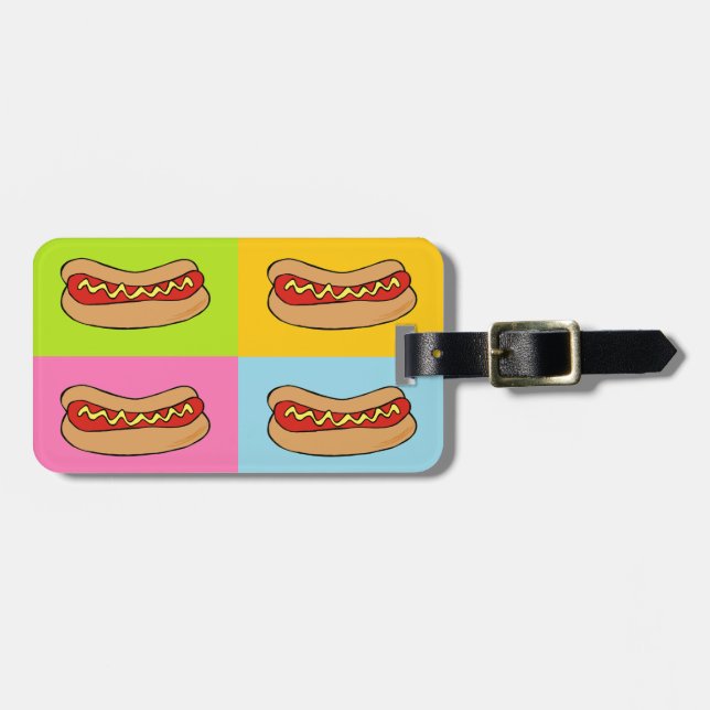 Étiquette À Bagage carrelage hot dogs (Devant horizontal)