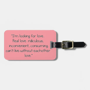 Étiquette À Bagage Carrie Bradshaw : "Je recherche l'amour "