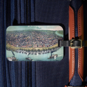 Étiquette À Bagage Carte ancienne de Saint-Louis Missouri rivière Mis