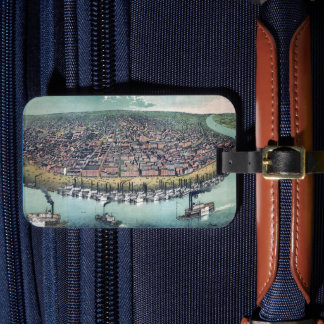 Étiquette À Bagage Carte Ancienne Saint-Louis Missouri Fleuve Mississ