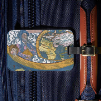 Étiquette À Bagage Carte antique du monde avec Claude Ptolémée, 1507