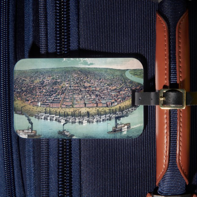 Étiquette À Bagage Carte antique Saint Louis Missouri Mississippi (Insitu Rectoal 4)