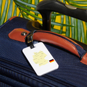 Étiquette À Bagage Carte d'Allemagne avec États et Capitales