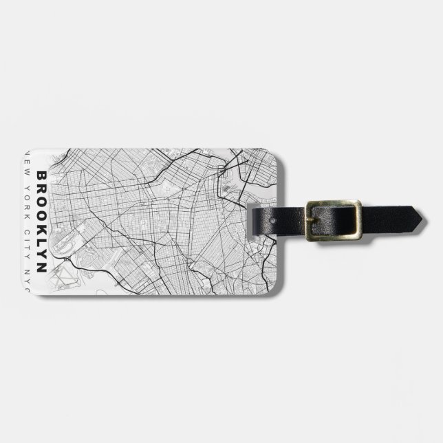 Étiquette À Bagage Carte de Brooklyn (Devant horizontal)