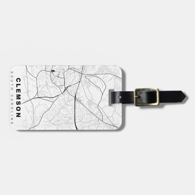 Étiquette À Bagage Carte de Clemson (Devant horizontal)