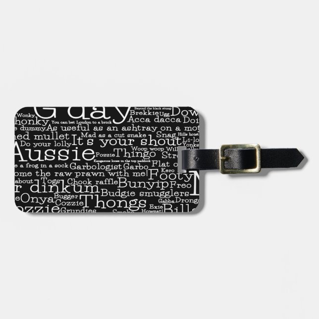 Étiquette À Bagage Carte de l'argot australien (Devant horizontal)