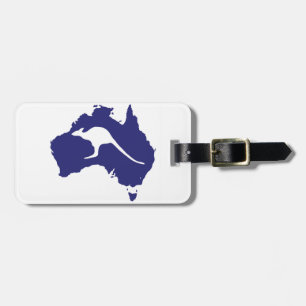 Étiquette À Bagage Carte de l'Australie avec la silhouette de