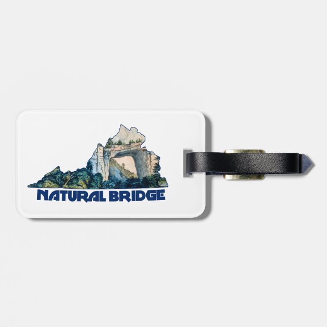 Étiquette À Bagage Carte de l'État de Virginie Natural Bridge (Dos horizontal)