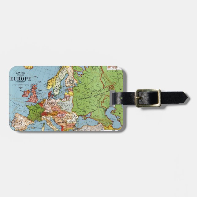 Étiquette À Bagage Carte de l'Europe (Devant horizontal)