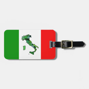 Étiquette À Bagage Carte de l'Italie et du drapeau italien