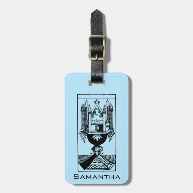 Étiquette À Bagage Carte de tarot : L'as des tasses (Devant Vertical)