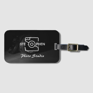 Étiquette À Bagage Carte de visite de studio photo minimaliste noir