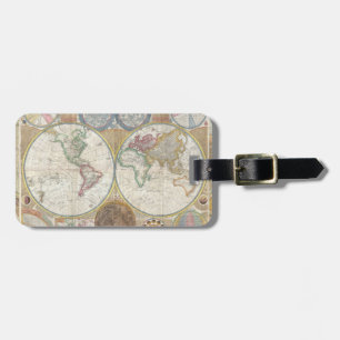 Étiquette À Bagage Carte de voyage antique vintage Géographie du mond