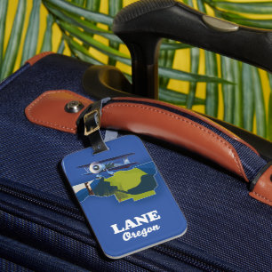 Étiquette À Bagage Carte de voyage de Lane Oregon