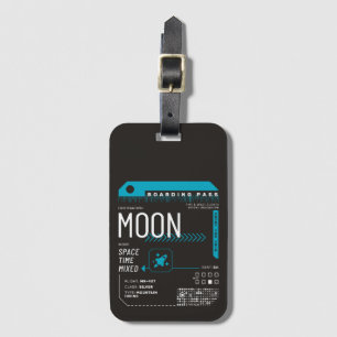 Étiquette À Bagage Carte d'embarquement Moon Time Travel