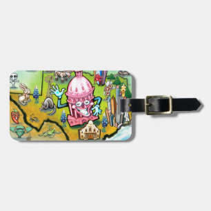 Étiquette À Bagage Carte du dessin animé Austin Texas