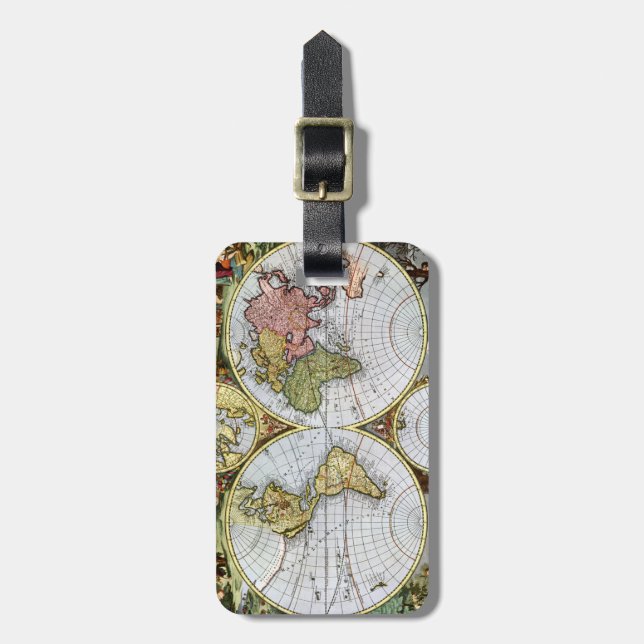 Étiquette À Bagage Carte du monde (Devant Vertical)