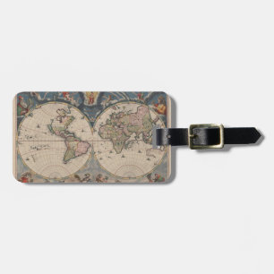 Étiquette À Bagage Carte du monde antique : Art de la cartographie hi