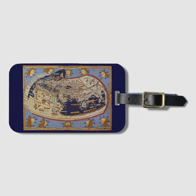 Étiquette À Bagage Carte du monde antique Ptolémée, Johannes d'Arnshe (Devant Horizontal)