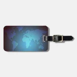 Étiquette À Bagage Carte du monde en points numériques avec dégradé a