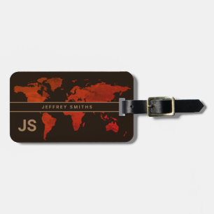 Étiquette À Bagage carte du monde identificateur de voyage internatio