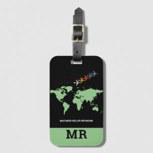 Étiquette À Bagage carte du monde international voyage identificateur